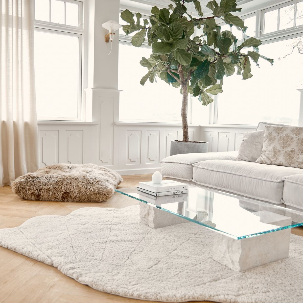 Shell Designgulvteppe | Korthåret | New Zealand | 210x150 cm Koksgrå