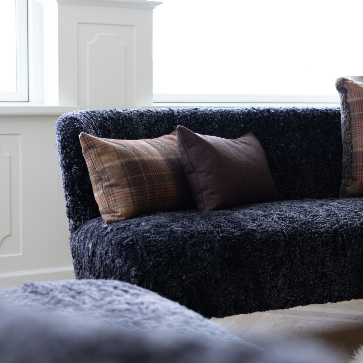 Checked Collection | Ullpute | Dobbeltsidig | 34x52 cm Kakao – Mørkebrun