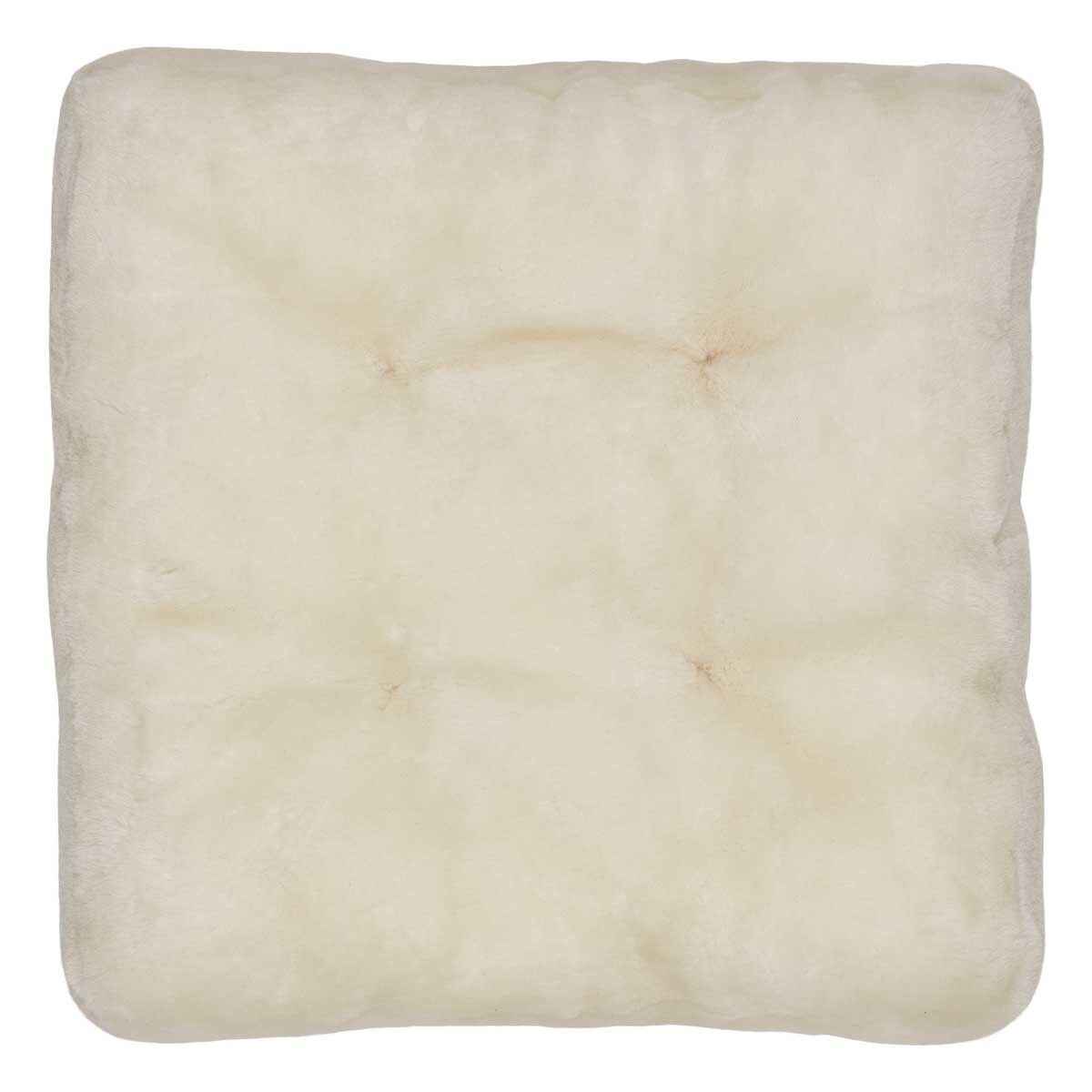 Setepute m/fyll | Mokkasin | New Zealand | 45x45 cm Hvit