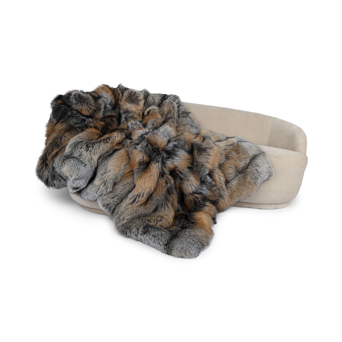 Premium revskinnspledd | Kasjmirbakside | Gold Cross | 155x220 cm