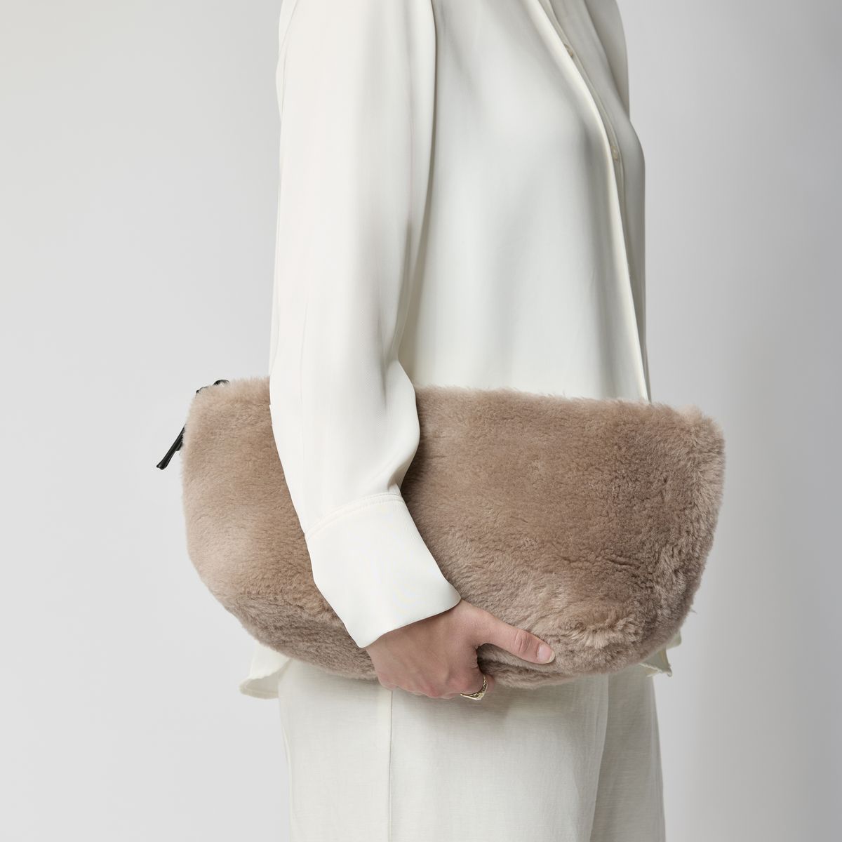 Maxi Havana clutch Brunt Lær