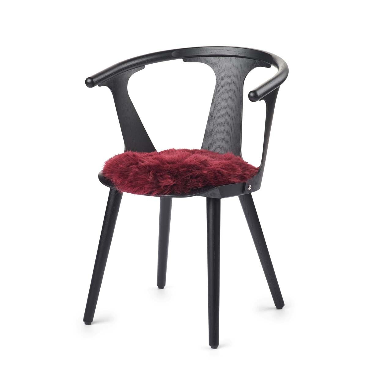 Seteovertrekk i langt saueskinn av ull Burgunder