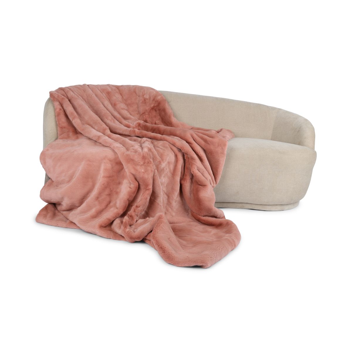 Minkpledd | Bakside i kasjmir | Old Rose | 124x142 cm