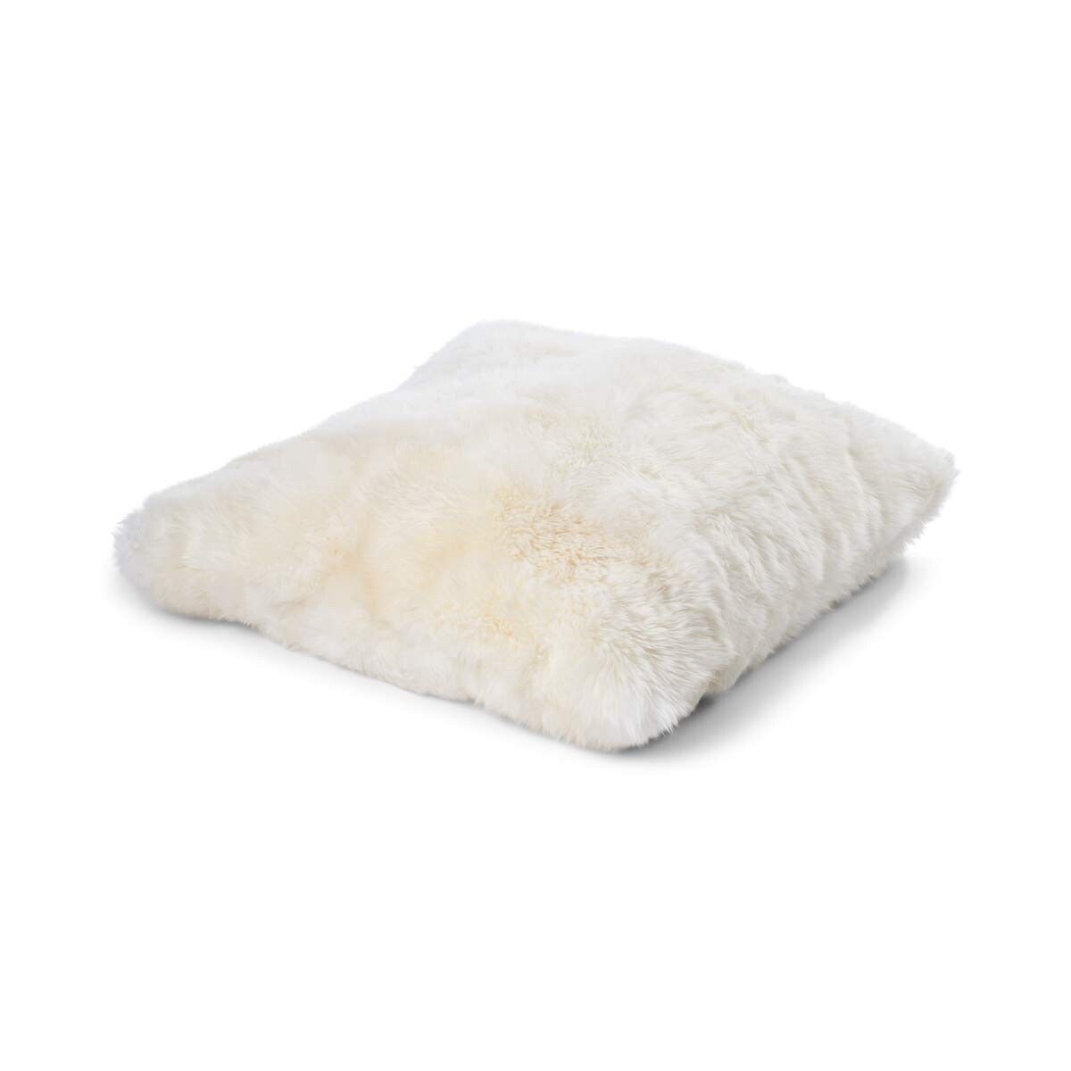 Maxi Float pute | Langhåret | New Zealand | Dobbeltsidig | 90x90 cm Hvit