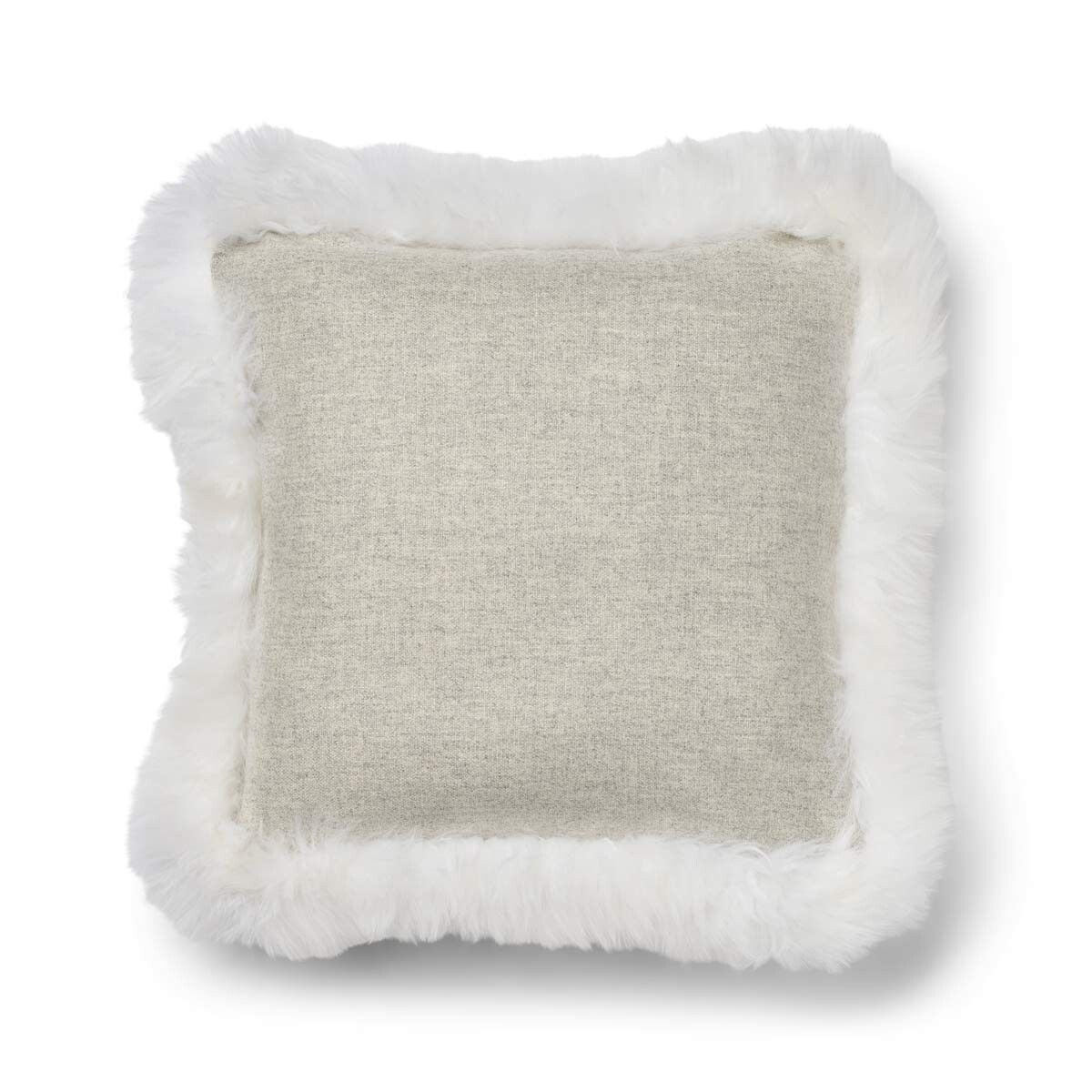 Classic Collection | Ullpute | Langhåret | Dobbeltsidig | 52x52 cm | 34x52 cm Sølv / Hvit