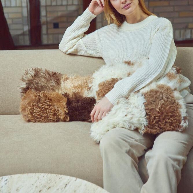 Saueskinnpute | Tigrado | Dobbeltsidig Svart / Hvit Mix