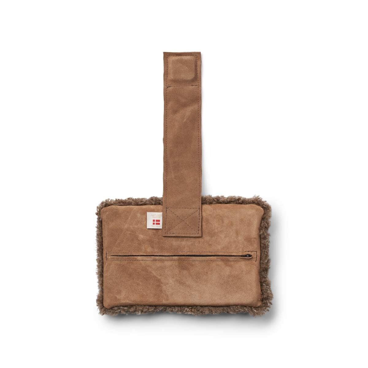 Nakkestøtte av kort ull Taupe
