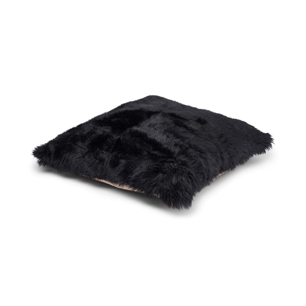 Maxi Float pute | Langhåret | New Zealand | 90x90 cm Svart