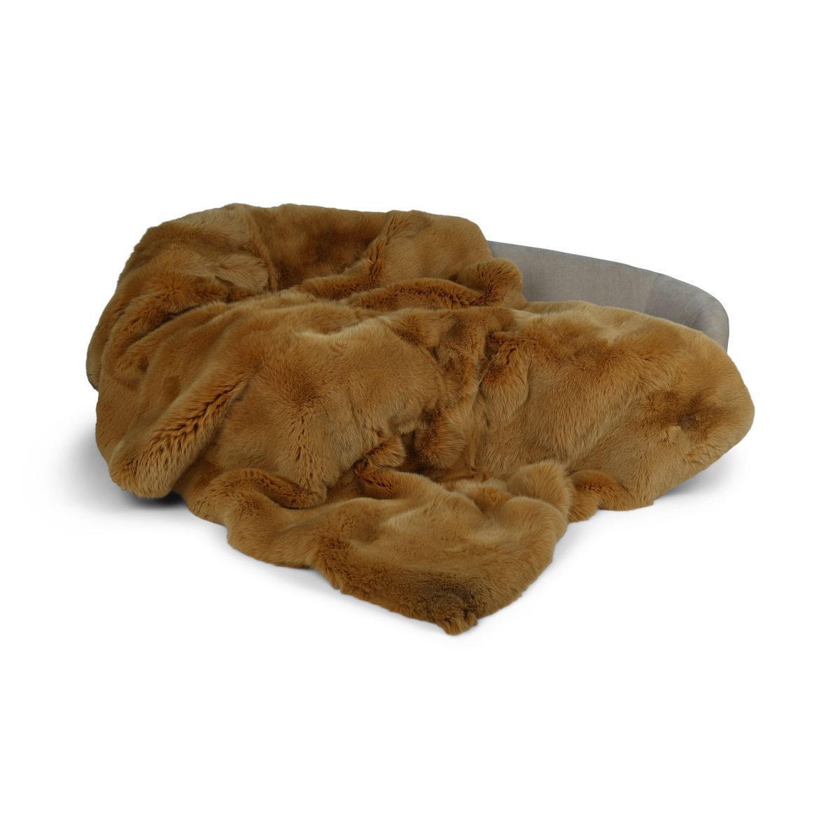 Premium revskinnspledd | Kasjmirbakside | Mustard | 240x170 cm