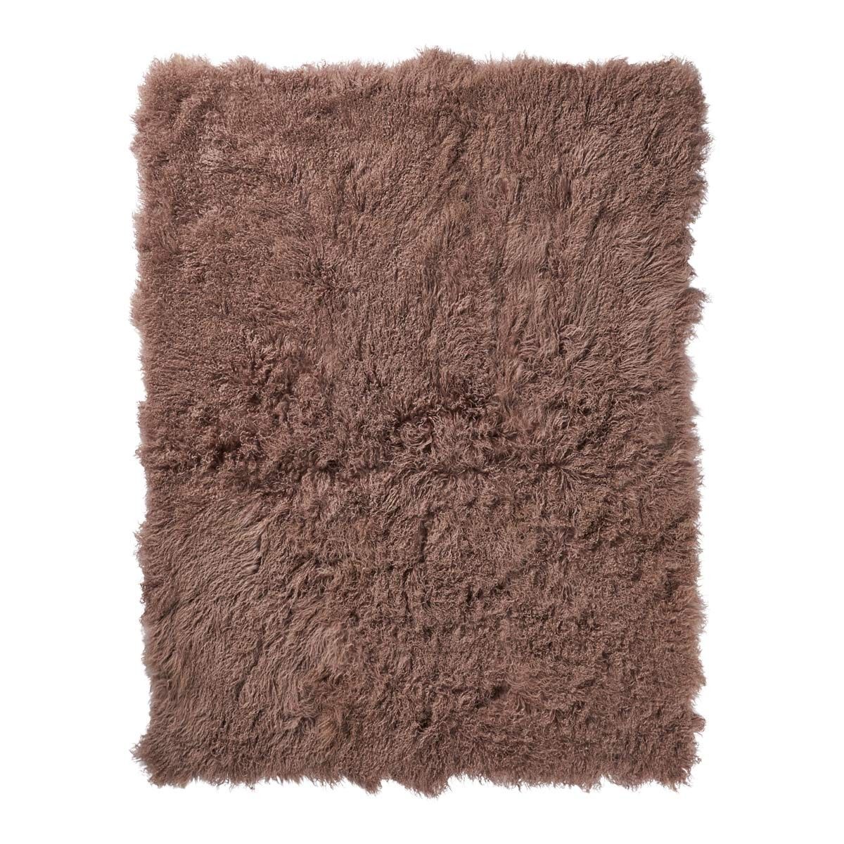 Saueskinnpledd | Krøllet | Tibet | 140x180 cm Nougat