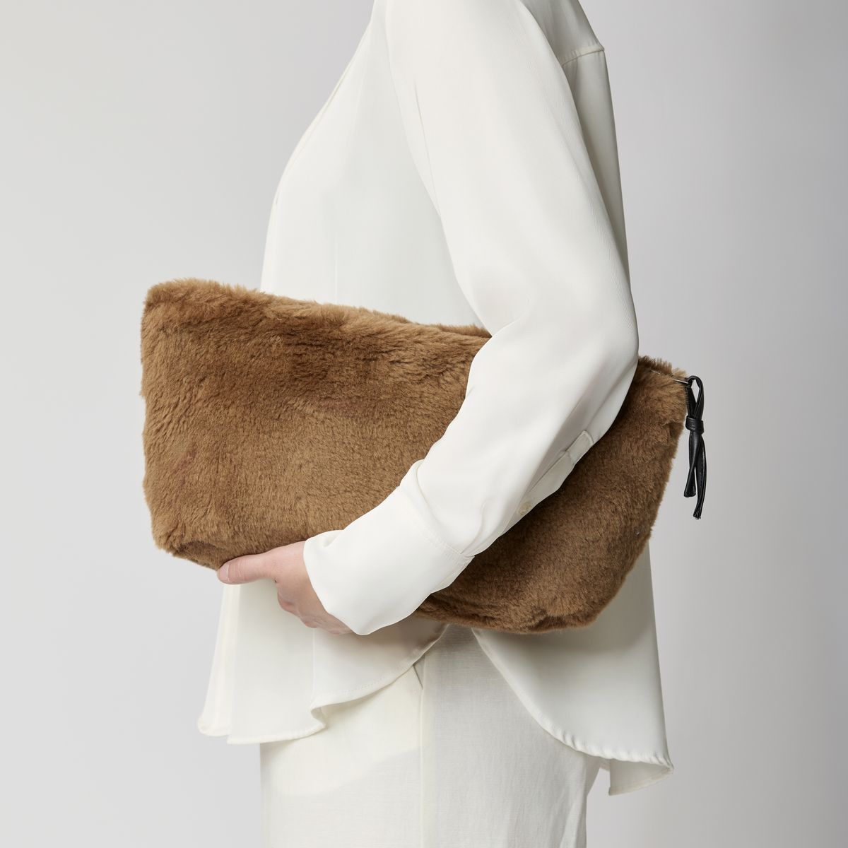 Maxi Havana clutch Brunt Lær