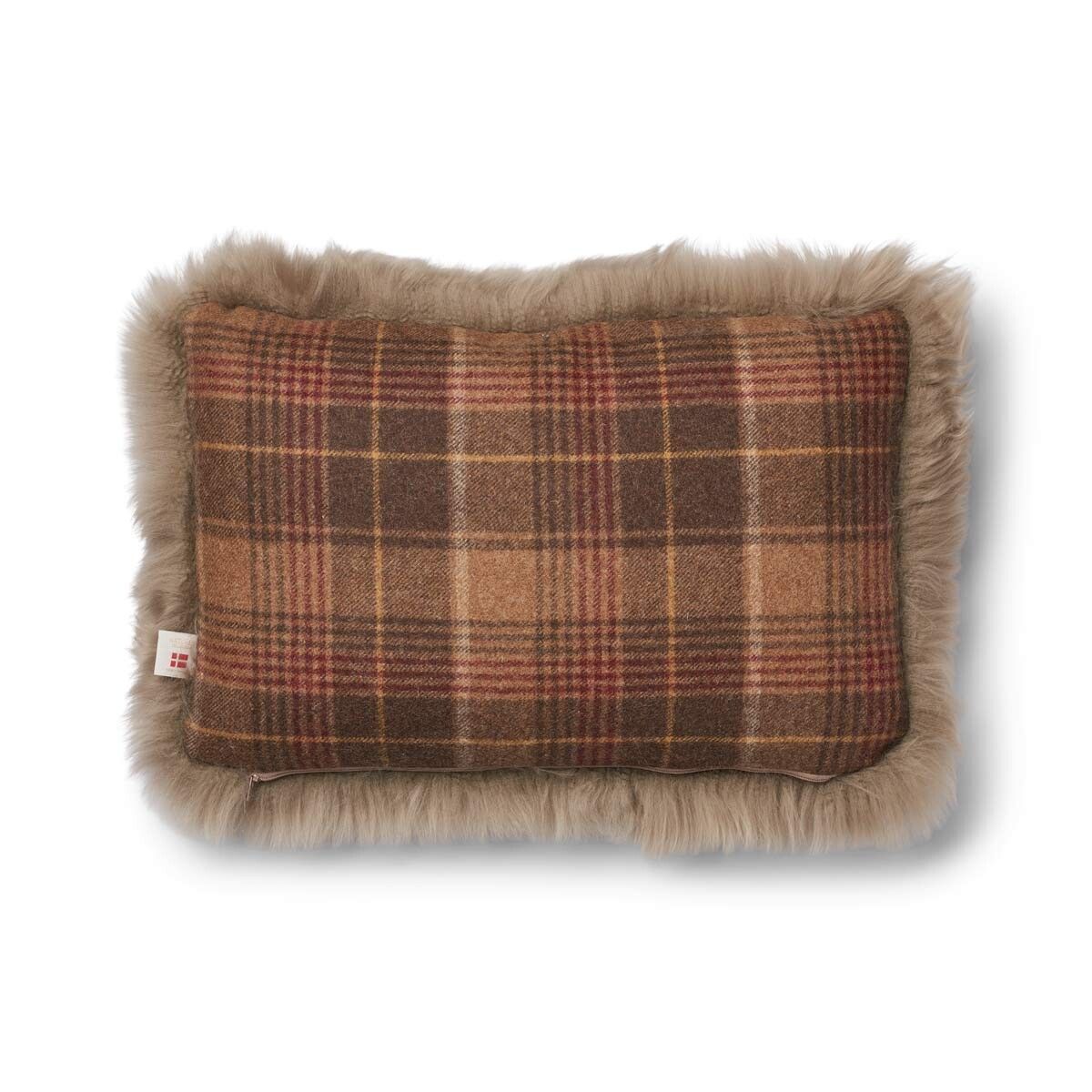 Checked Collection | Ullpute | Langhåret | 52x52 cm | 34x52 cm Kakao – Mørkebrun / Lysebrun