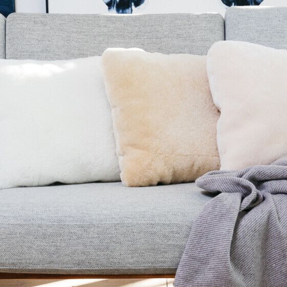 Saueskinnpute | Mokkasin | Dobbeltsidig | 40x40 cm Kastanje