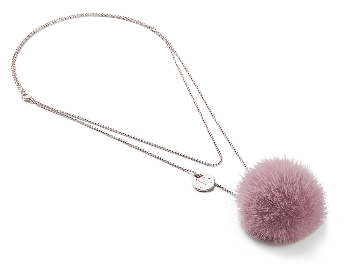 Halskjede Pom Pom Lys Lilla