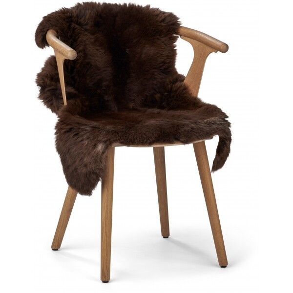 Kort ullfårskinn Naturlig mørkebrun