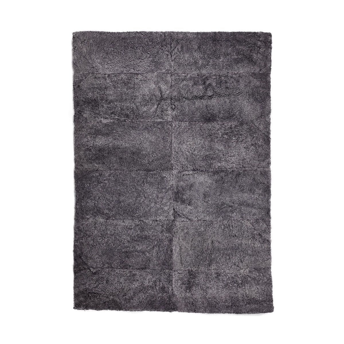 Kort ullteppe i krøllete saueskinn 120x180 cm Antrasitt