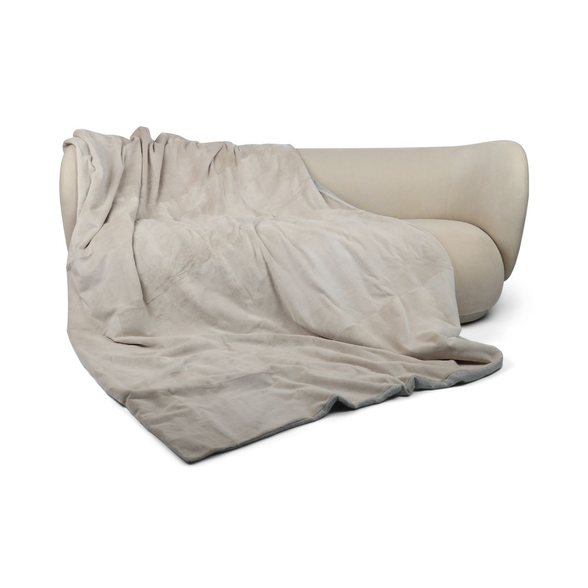 Minkpledd | Bakside i kasjmir | Perle | 235x162 cm