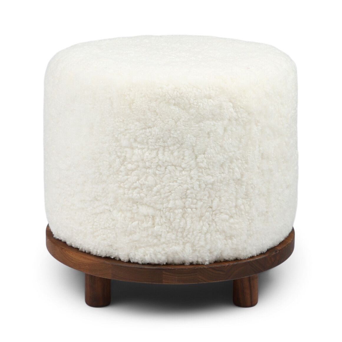 Simon pouf | Korthåret | D46xH42 cm Hvit