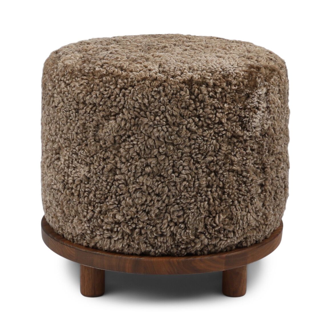 Simon pouf | Korthåret | D46xH42 cm Lysebrun