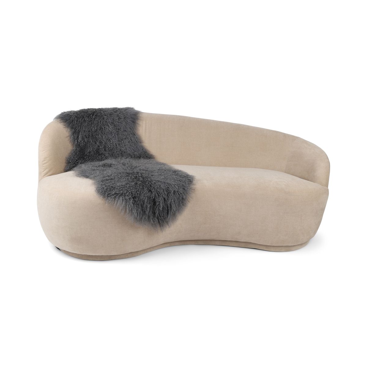 Dobbelt saueskinn | Tibet | 150x55 cm Mørk grå