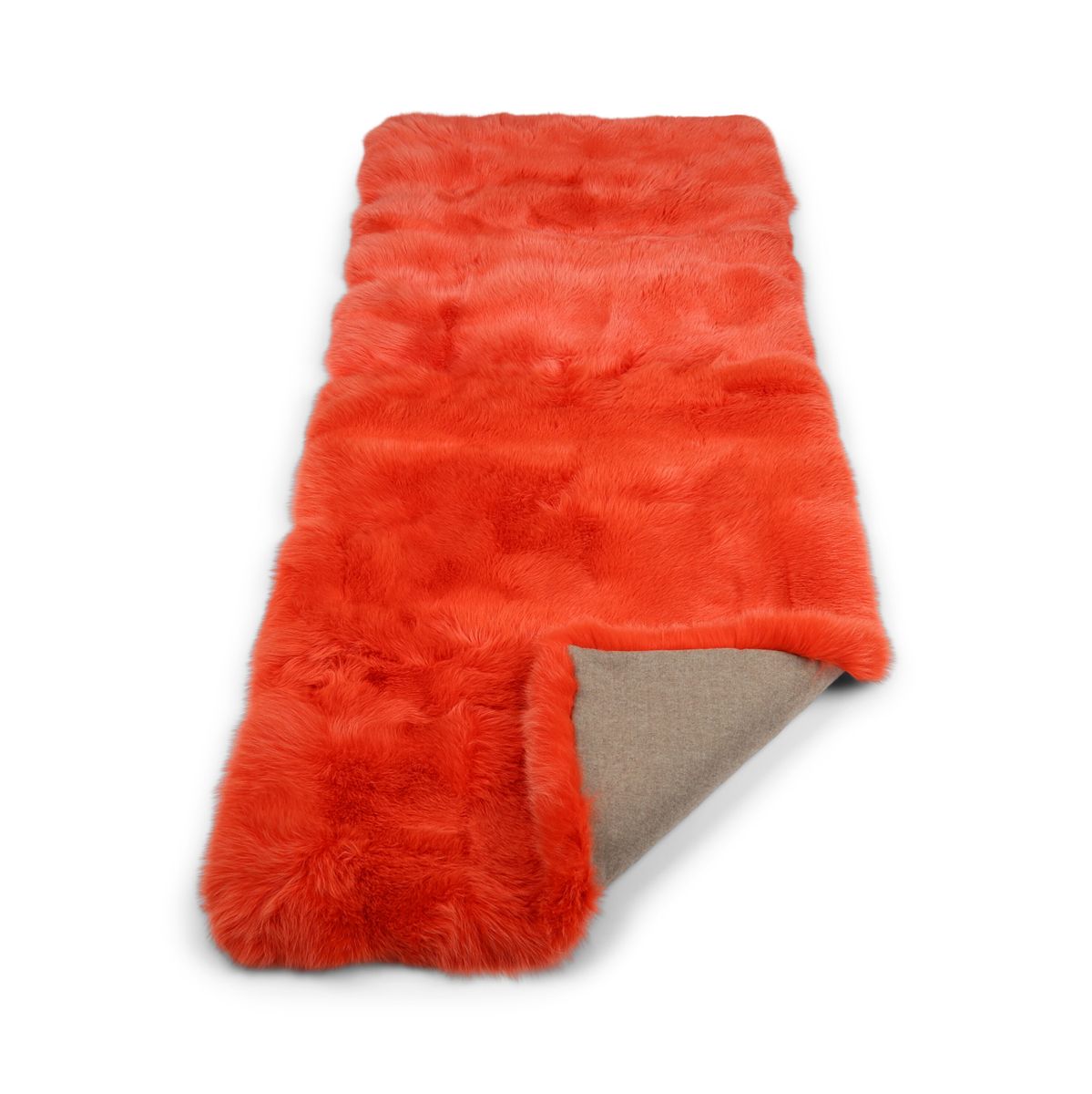 Premium Revskinnspledd | Kasjmirbakside | Oransje | 180x70 cm