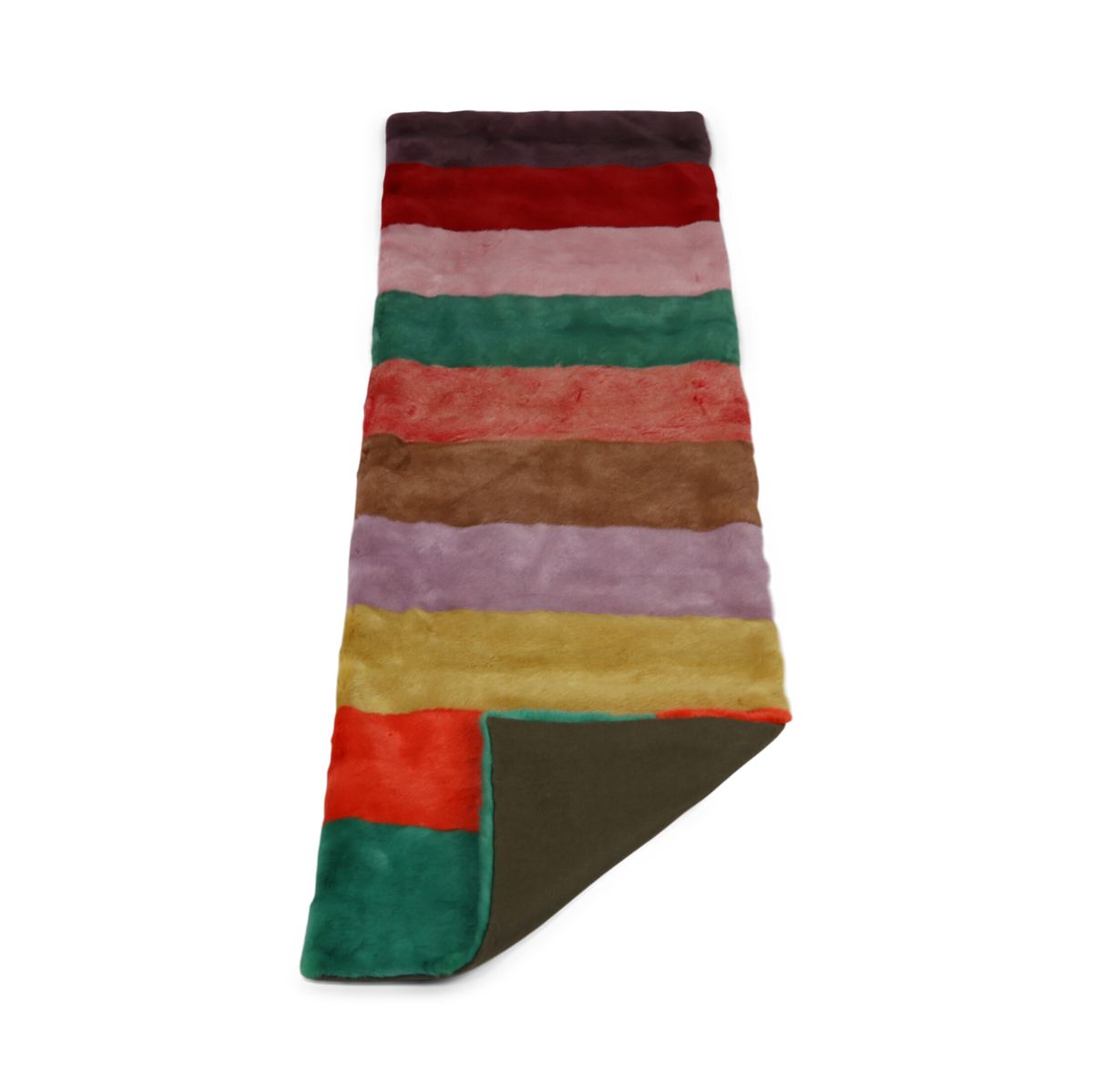 Minkpledd | Bakside i kasjmir | Flerfarget (lyse farger) | 52x156 cm