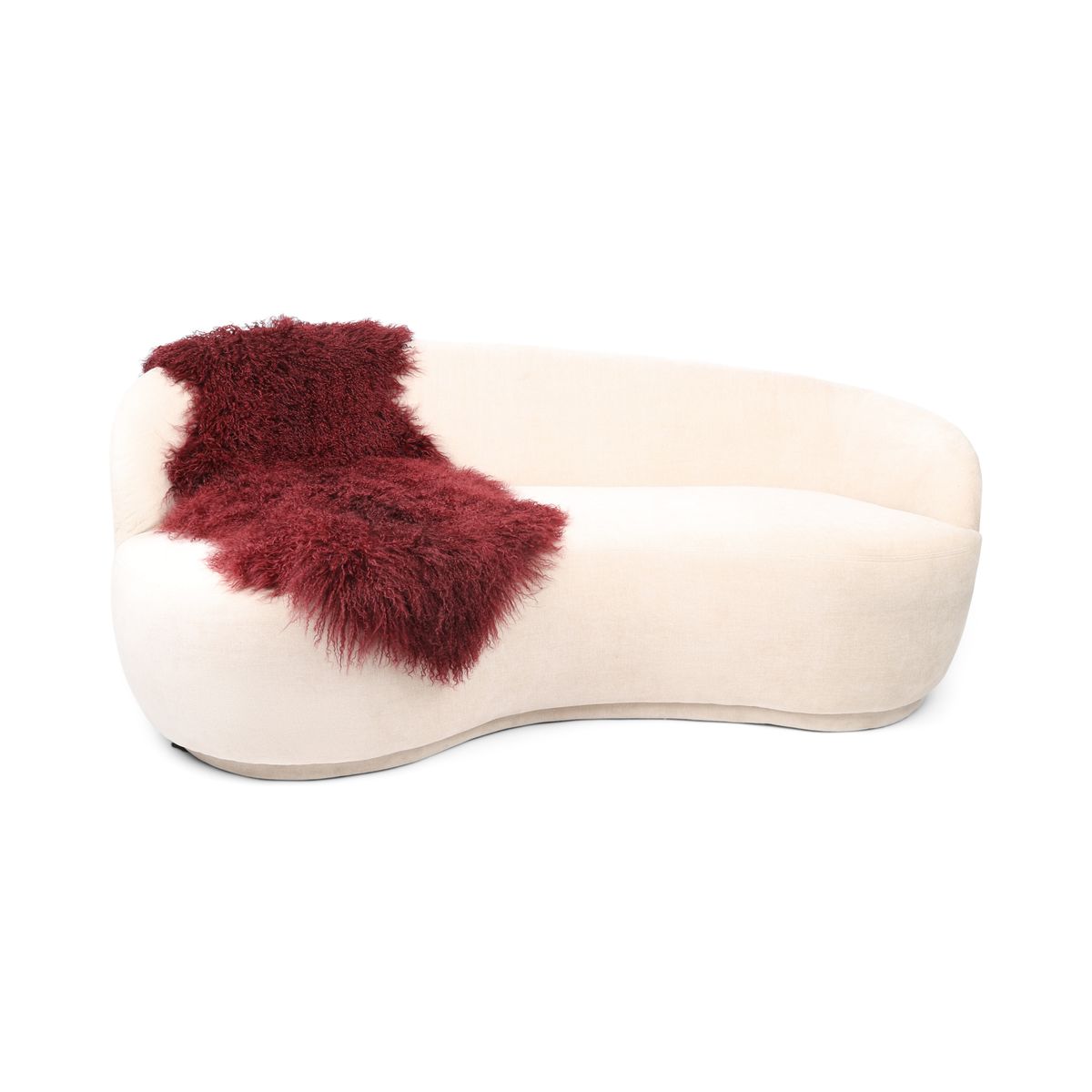 Dobbelt saueskinn | Tibet | 150x55 cm Bordeaux