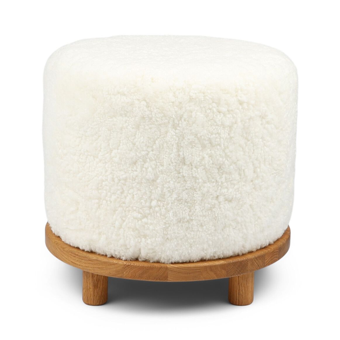 Simon pouf | Korthåret | D46xH42 cm Hvit