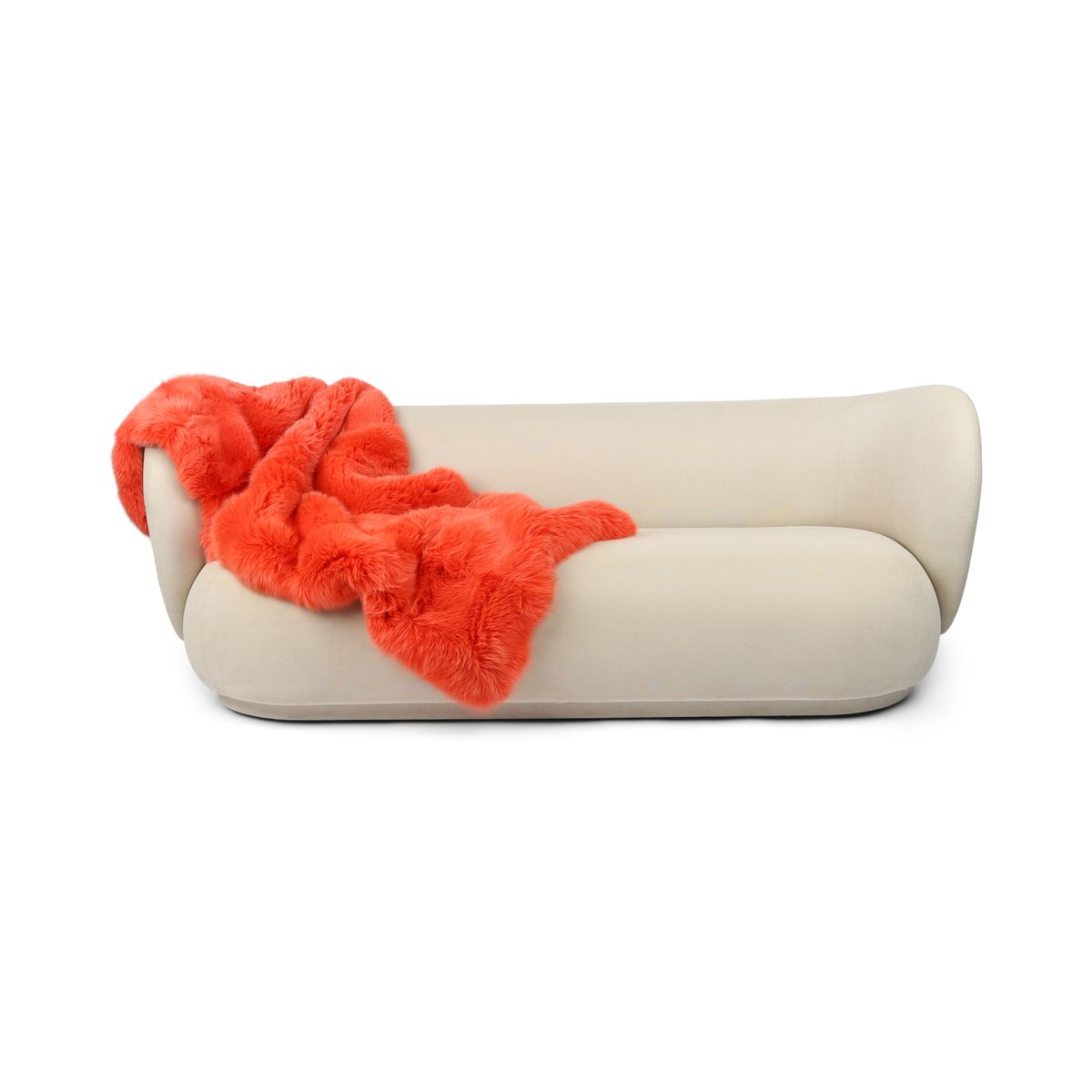 Premium Revskinnspledd | Kasjmirbakside | Oransje | 180x70 cm