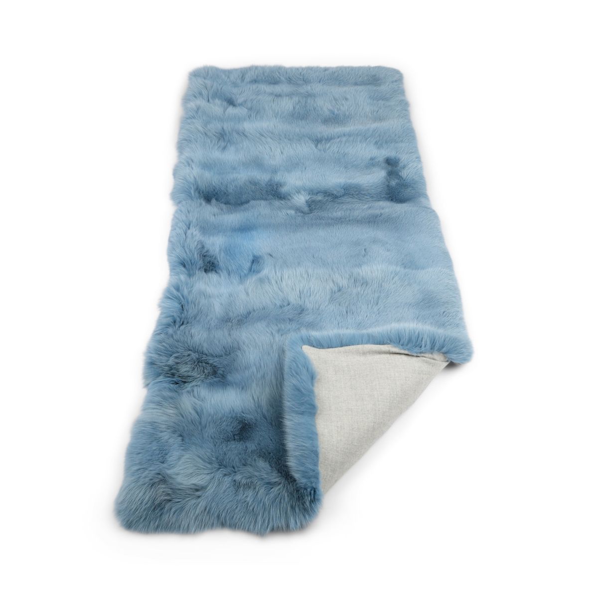 Premium Revskinnspledd | Kasjmirbakside | Sky Blue | 190x70 cm