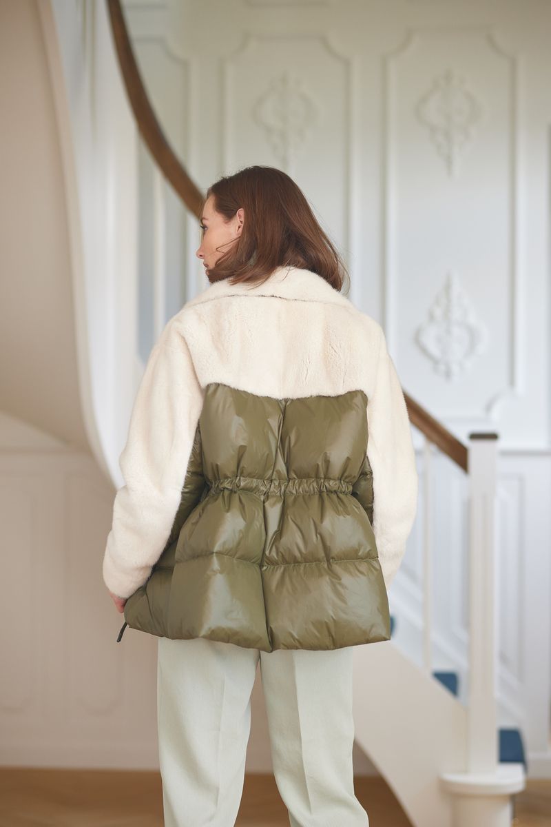 Lori jakke Moss Green/White