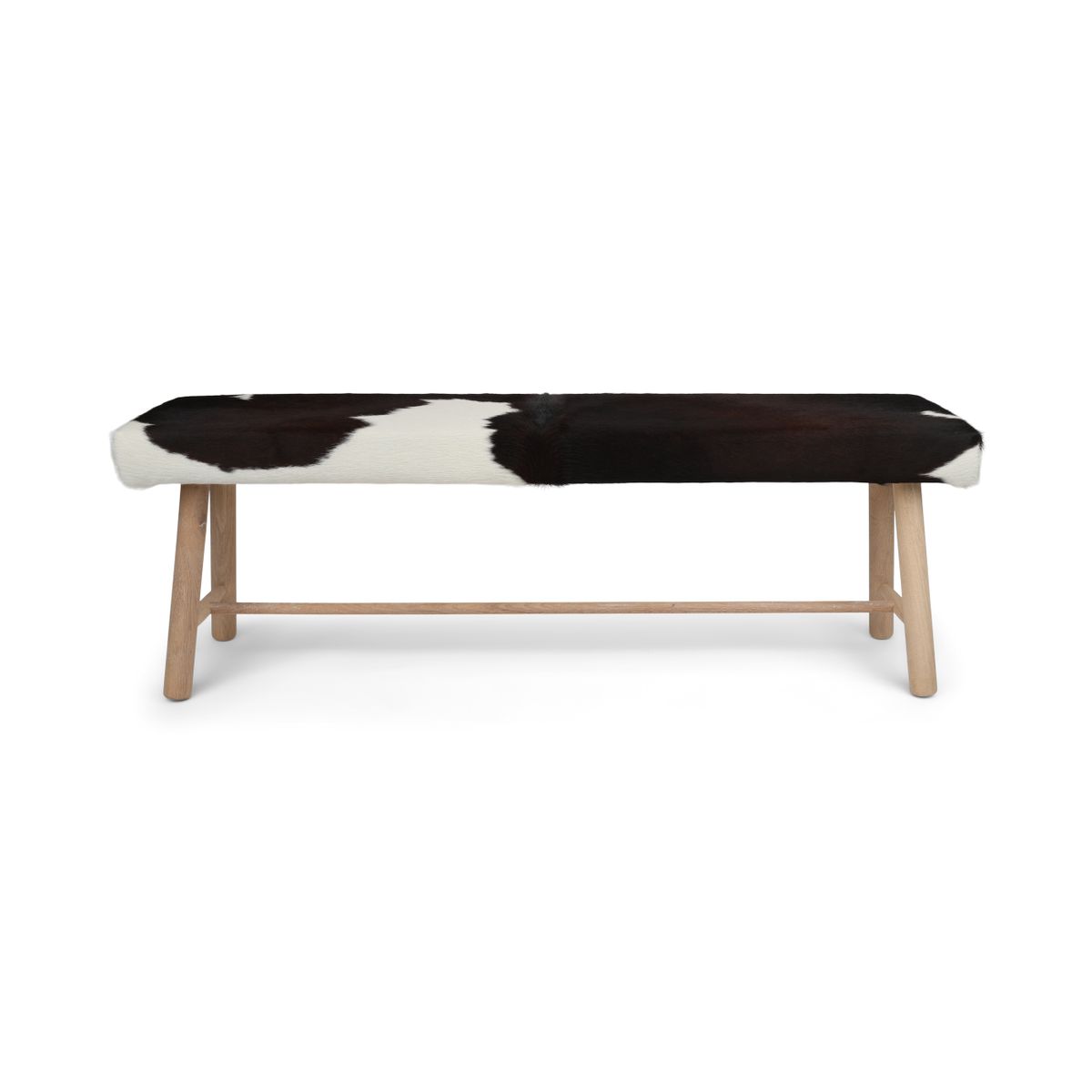 Benk | Kuskinn | 140x35x45 cm Svart / Hvit