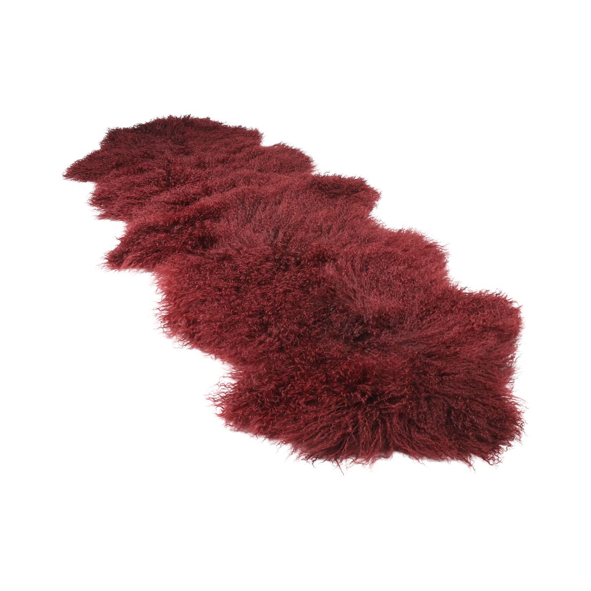 Dobbelt saueskinn | Tibet | 150x55 cm Bordeaux