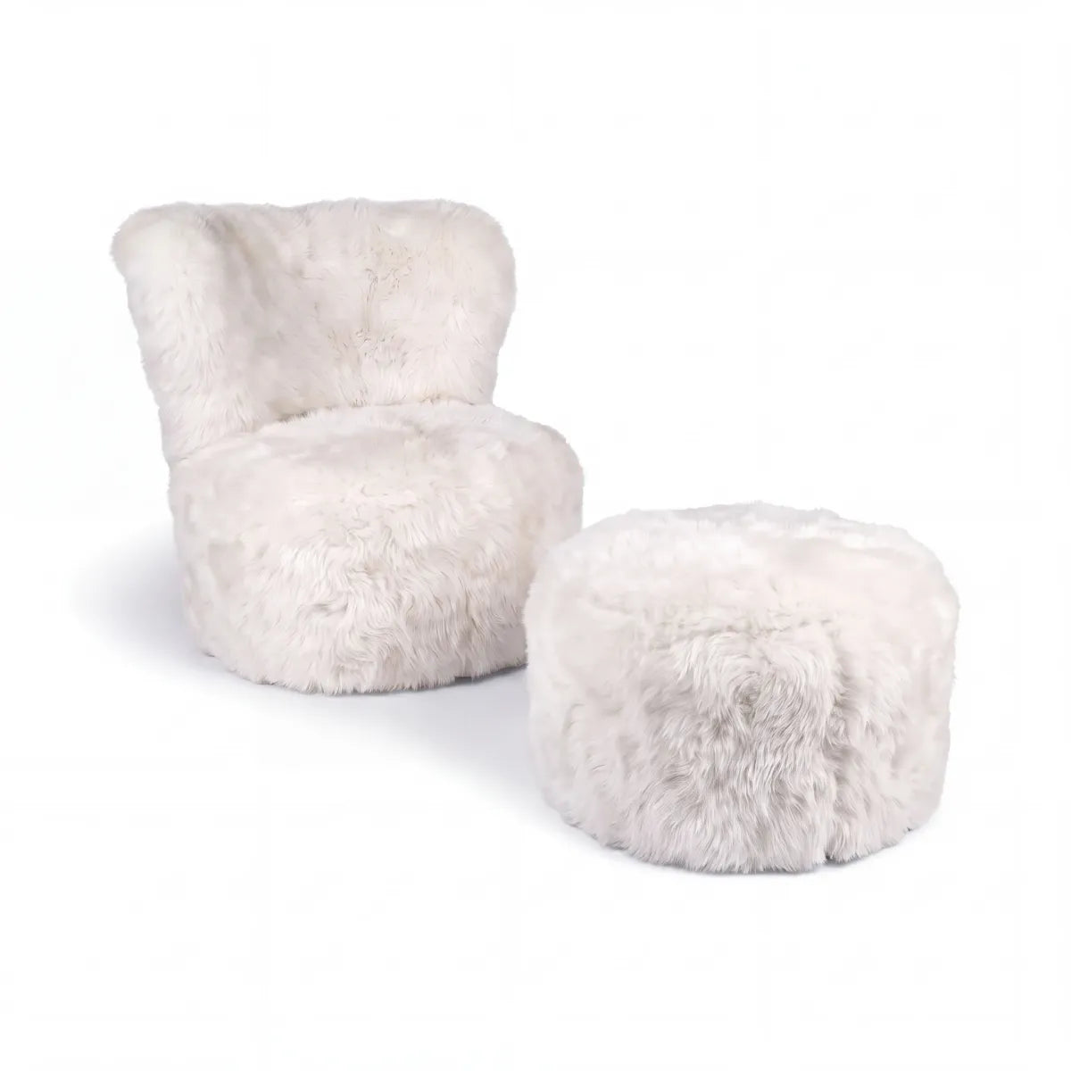 Skandi Footrest | Langhåret Saueksinn | New Zealand Hvit