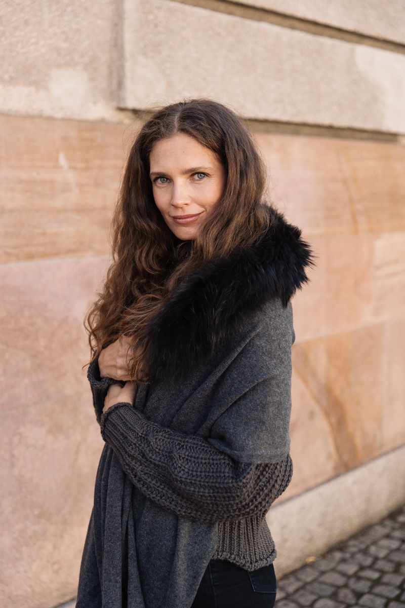 Silvia-skjerf Mørk Grå/Mørk Grå