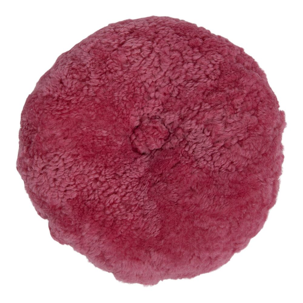 Saueskinnpute | Korthåret | New Zealand | Dobbeltsidig | Ø40 cm Korallpink