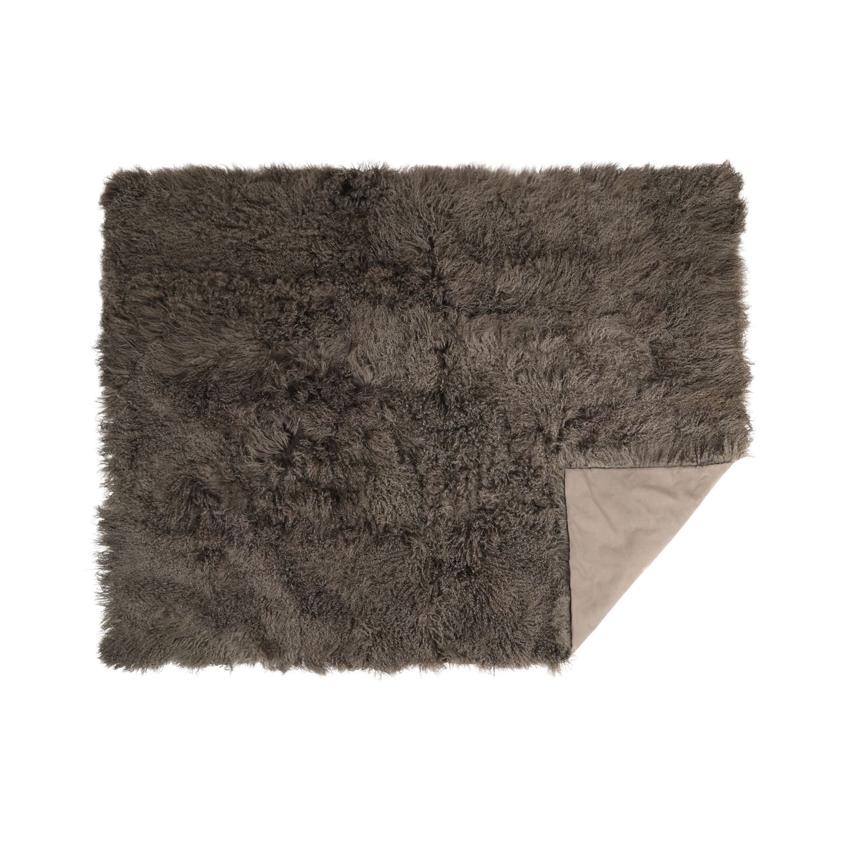 Saueskinnpledd | Krøllet | Tibet | 140x180 cm Lysebrun