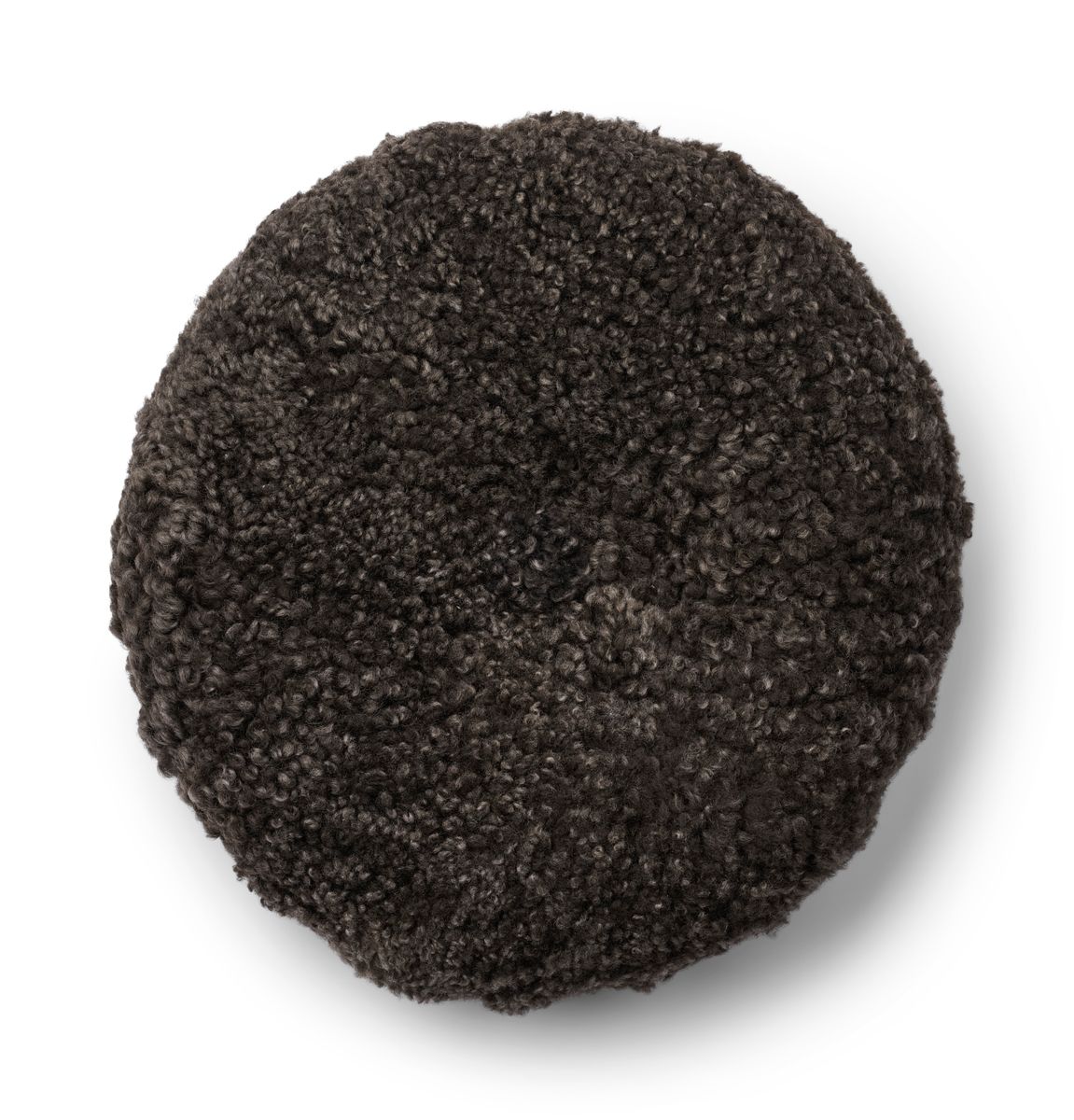Saueskinnpute | Korthåret | New Zealand | Dobbeltsidig | Ø40 cm Cappuccino