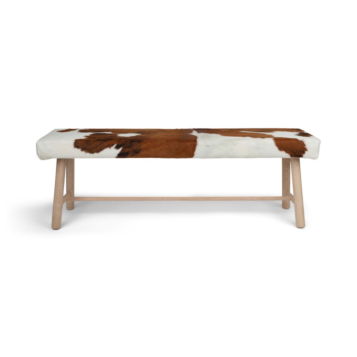 Benk | Kuskinn | 140x35x45 cm Brun / Hvit
