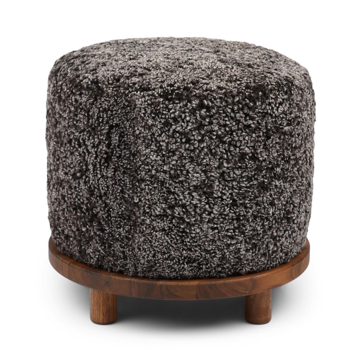 Simon pouf | Korthåret | D46xH42 cm Cappuccino