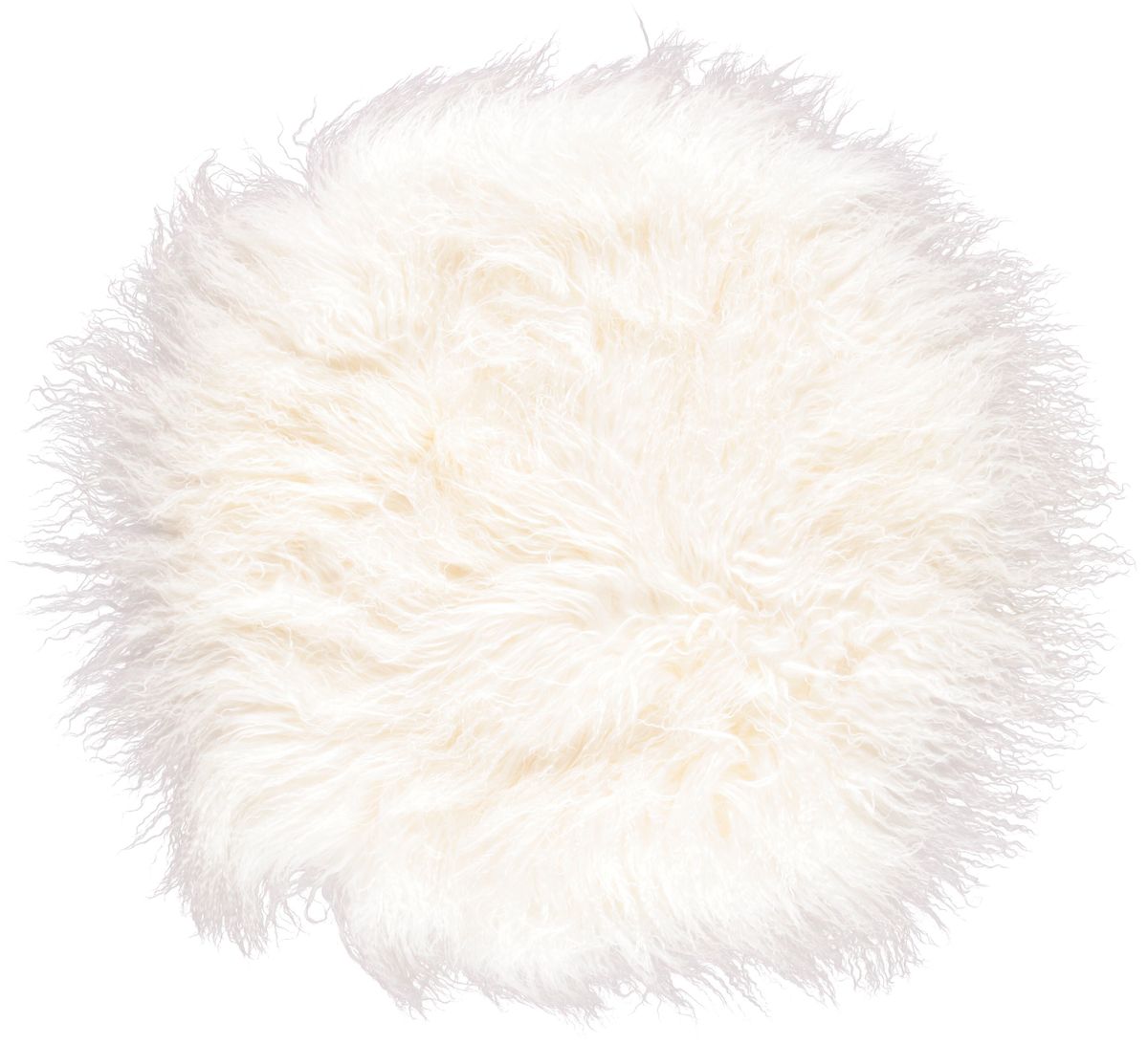 Saueskinnpute | Krøllet | Tibet | Ø45 cm, Ø62 cm & Ø38 cm Hvit